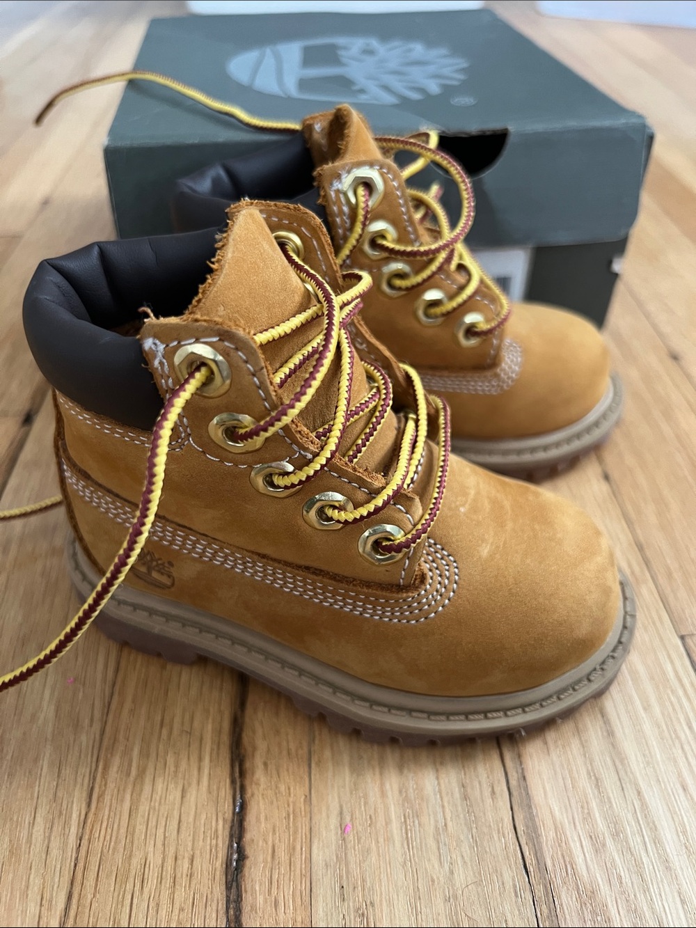 Timberland Kids Wheat Brown Suede Lace-Up Boots